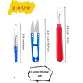 3 IN ONE Pcs Stitch Thread Cutter, Plastic Handle Craft Thread Cutter Transparent Ripper Stitch