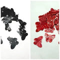 100 Pcs Butterfly Sitaray In Black & Maroon Color , Beautiful Design Loose Sequins Craft Supplies 2.2 cm