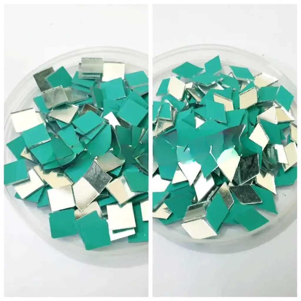200 Pcs (100 Pcs Each) Square & Dimond Shape DIY Small Craft Mirrors