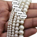 1 Strand Pearl Beads White Off Round Shape Beads 2mm 4mm 6mm 8mm 10mm