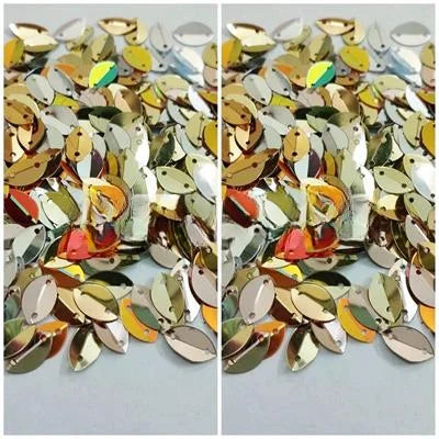 10 Gm Folded Oval Boat Shape, Regular Sequins in Mixed