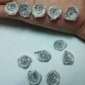 10 Pcs Beautiful Silver Shiny Roses Size 1.6cm DIY Crafts