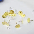 10 Pcs Stud, Iron Flat Earring Earrings Post Stud Jewelry Making Findings Accessories 1cm