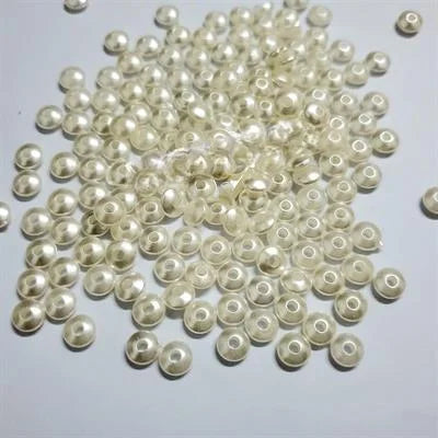 10 gm Off white Ring Beads With Holes Plastic For Making Crafts DIY 8mm
