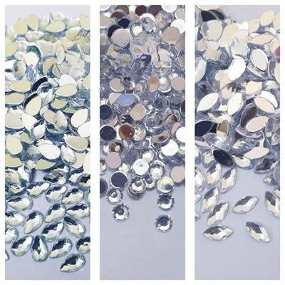 10 gm Shiny Eye/Round And Drop ShapKundan Resin Beads DIY Sewing Craft Sets