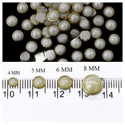 10 gm White Real Kundan 6MM Beads DIY Sewing Jewelry Decoration, Round Shape