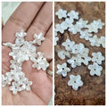 100 Pcs Acrylic Flower Caps off White Color Pearl flowers beads With Holes 10 mm