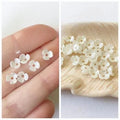 100 Pcs Carved Three Petal Flower Shape Acrylic Beads For DIY Beads 10 mm