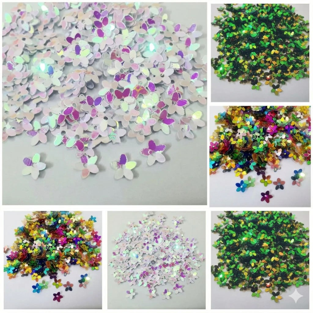 10 Gm Flower Shape, Loose Sequins in Telenor Shape in Various Colors