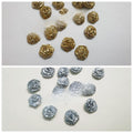 10 Pcs Embroiderymaterial Gota Patti Flowers Appliques Patches for Embroidery Decoration Rose 1.3 cm