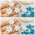 10 gm Creamy Color Pearl white flowers beads, 2.1cm/2.5cm