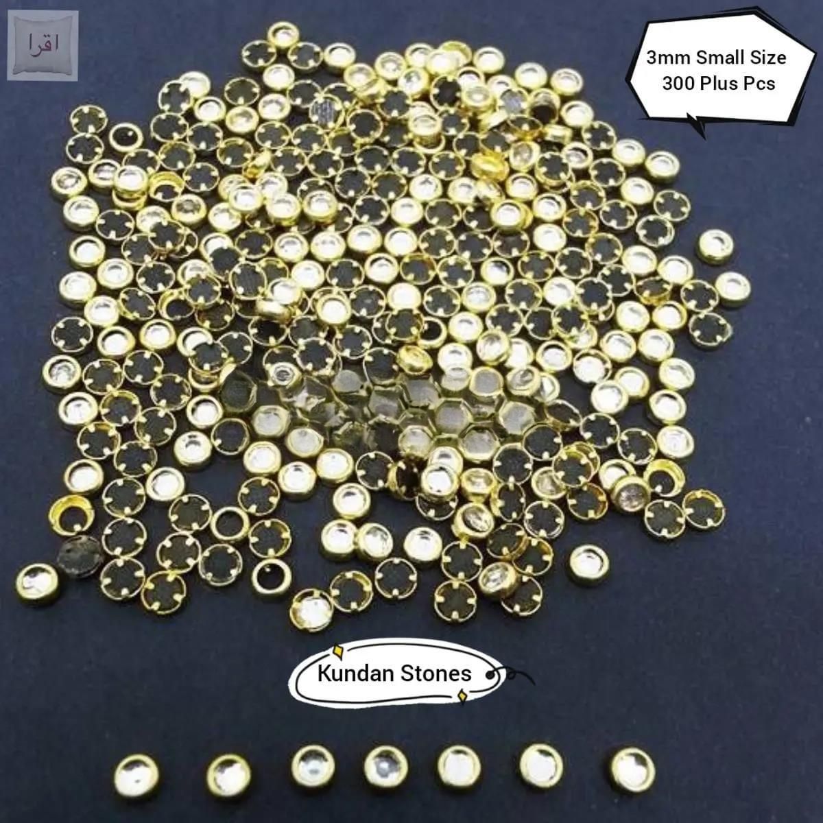 10 gm Kundan Stones, for Decoration, DIY Sewing Jewelry Crafts 3mm Round
