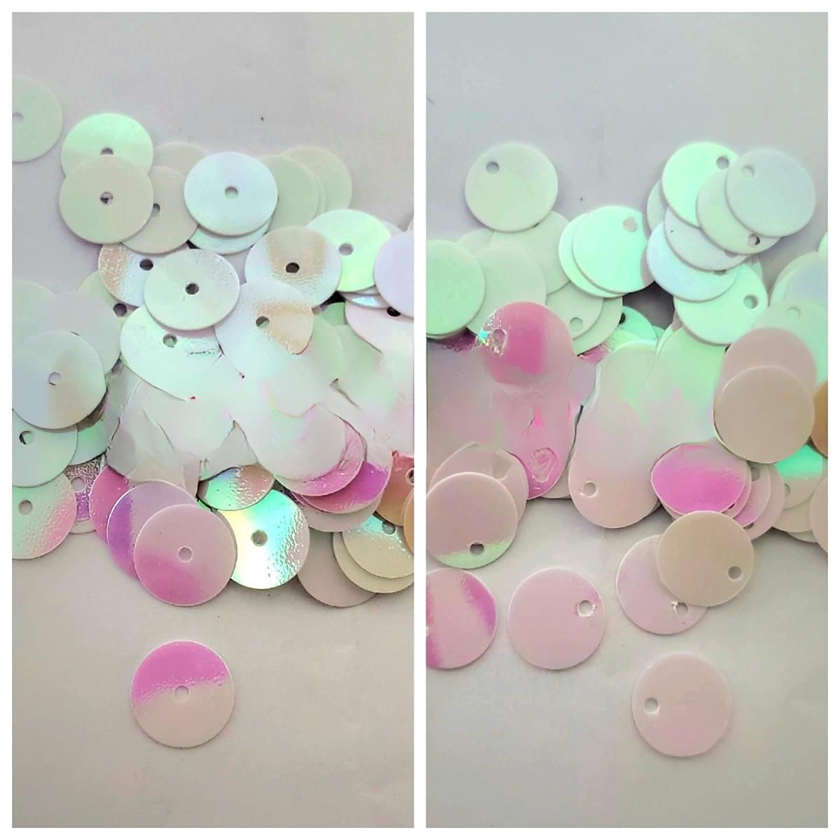 10 gm Sequins Craft Loose, Flat Round for DIY Crafts,10mm (centre and side hole)