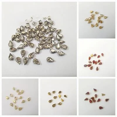 12 Pcs , Silver Crystal Faceted Drop Beads, Crafts DIY in Various Colors (5mmx10mm)