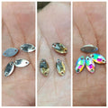 15 Pcs Silver Shiny Eye Beads Cystals With Holes