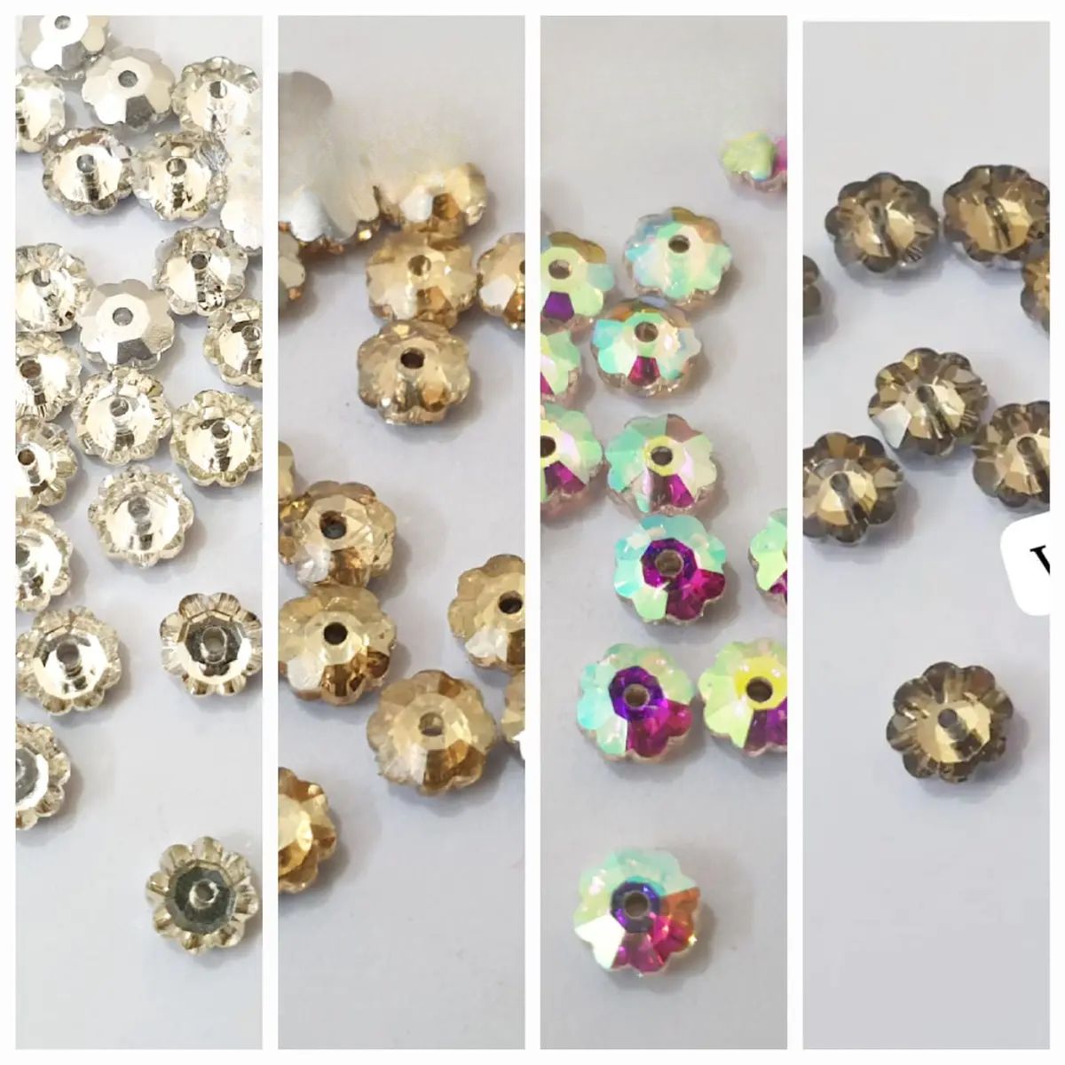 15 Pcs, Faceeted Beads Flower Multicolor Beautiful Design, Beads Craft Supplies