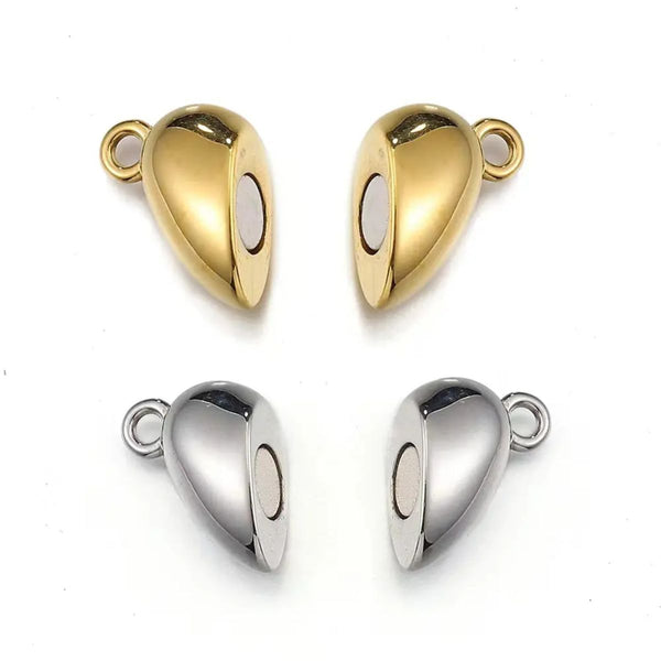 1 Heart (1 Pair) Heart Magnet Charm Heart Clasp Pendant for DIY Bracelet Jewelry Making