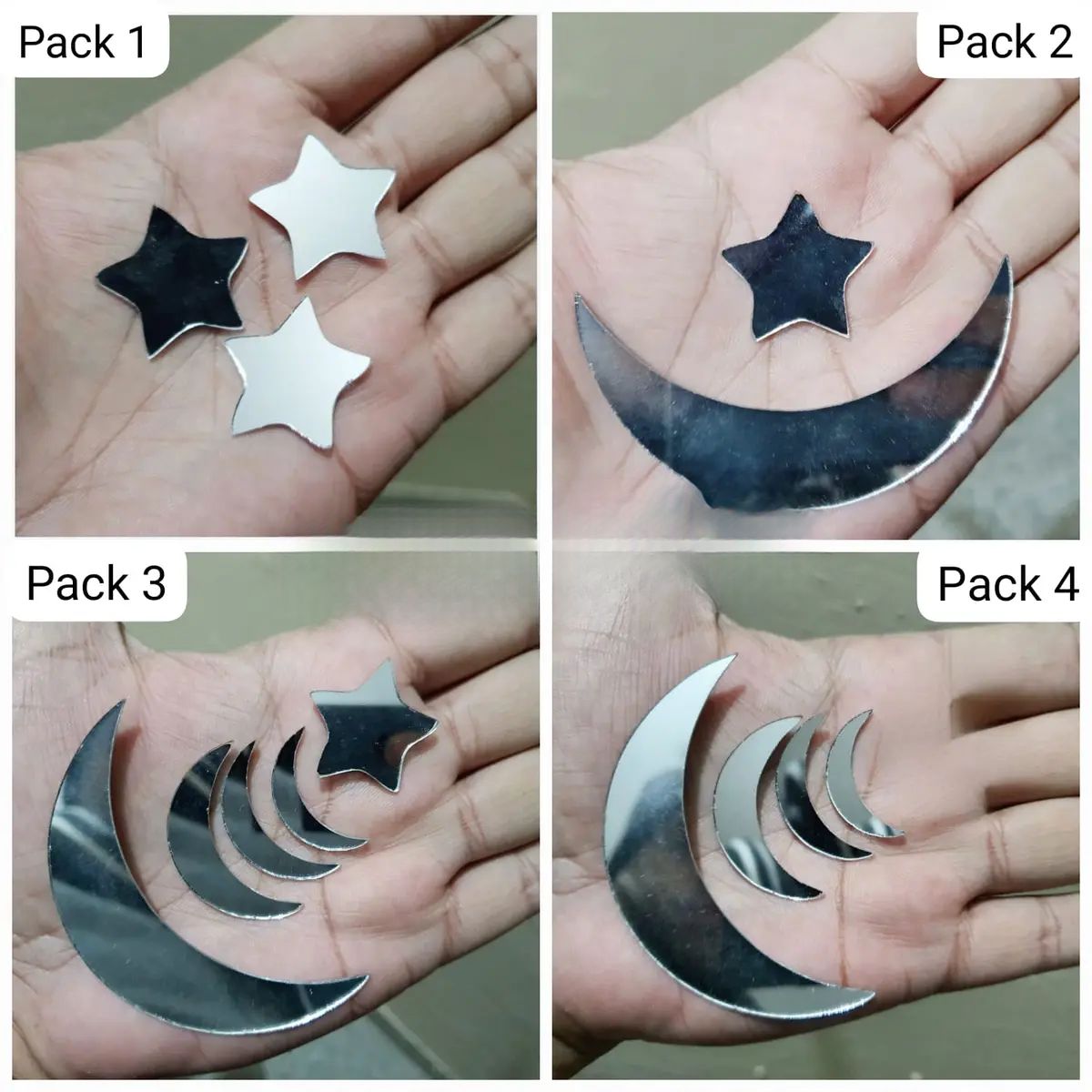 1 Pack Mirrors in Star shapes, Craft And Also Used In Embroidery