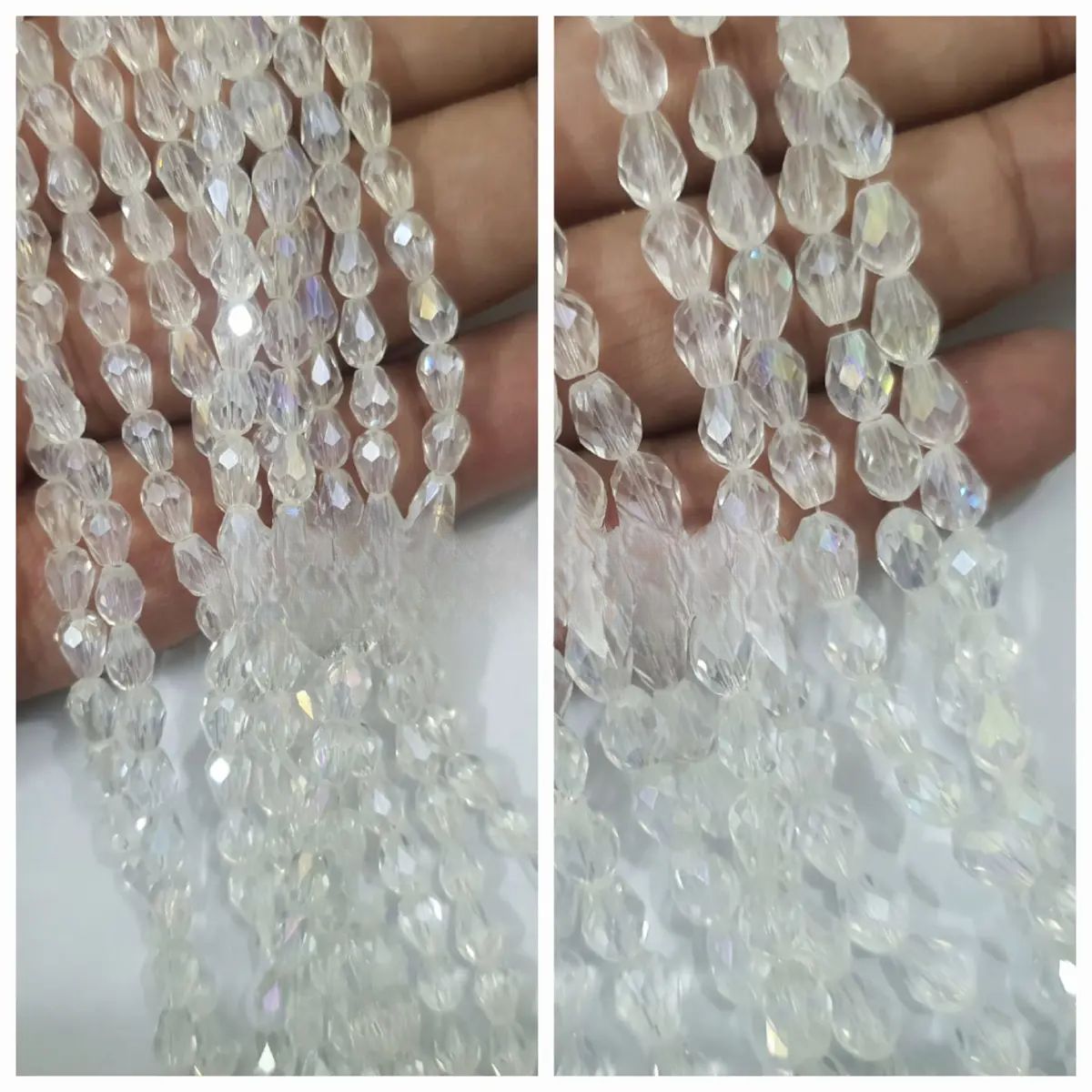 1 string Crystal Oval Faceted Rondell Crystal Glass Beads Craft Sets 6mm/8mm