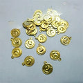 20 Pcs Round Metal Coins in Antique Gold Beautiful Design For DIY Crafts 12mm