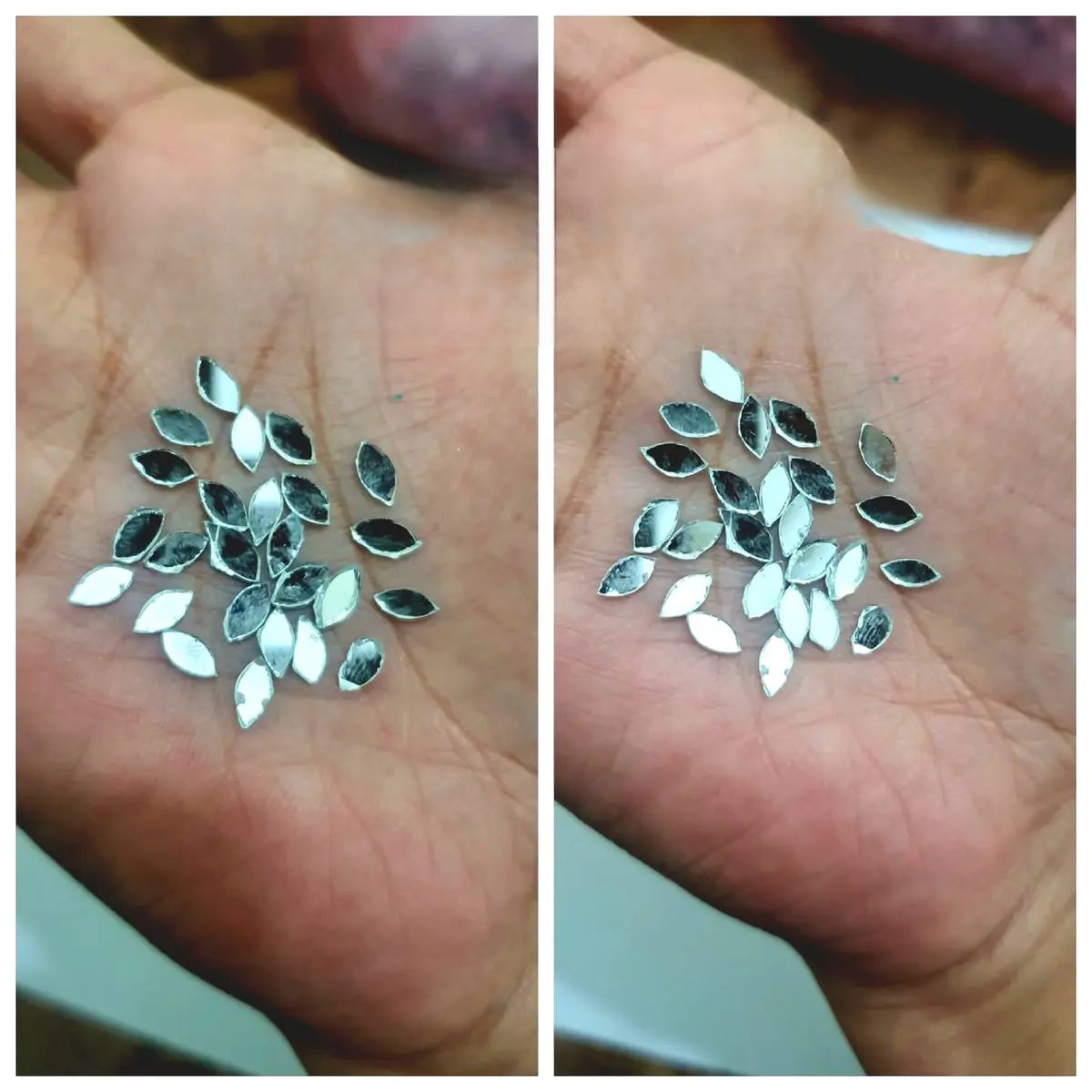 200 Pcs Tiny Glass Eye Shape Mirror Beads For Crafts & Embroidery tiny 7x4 mm Eye