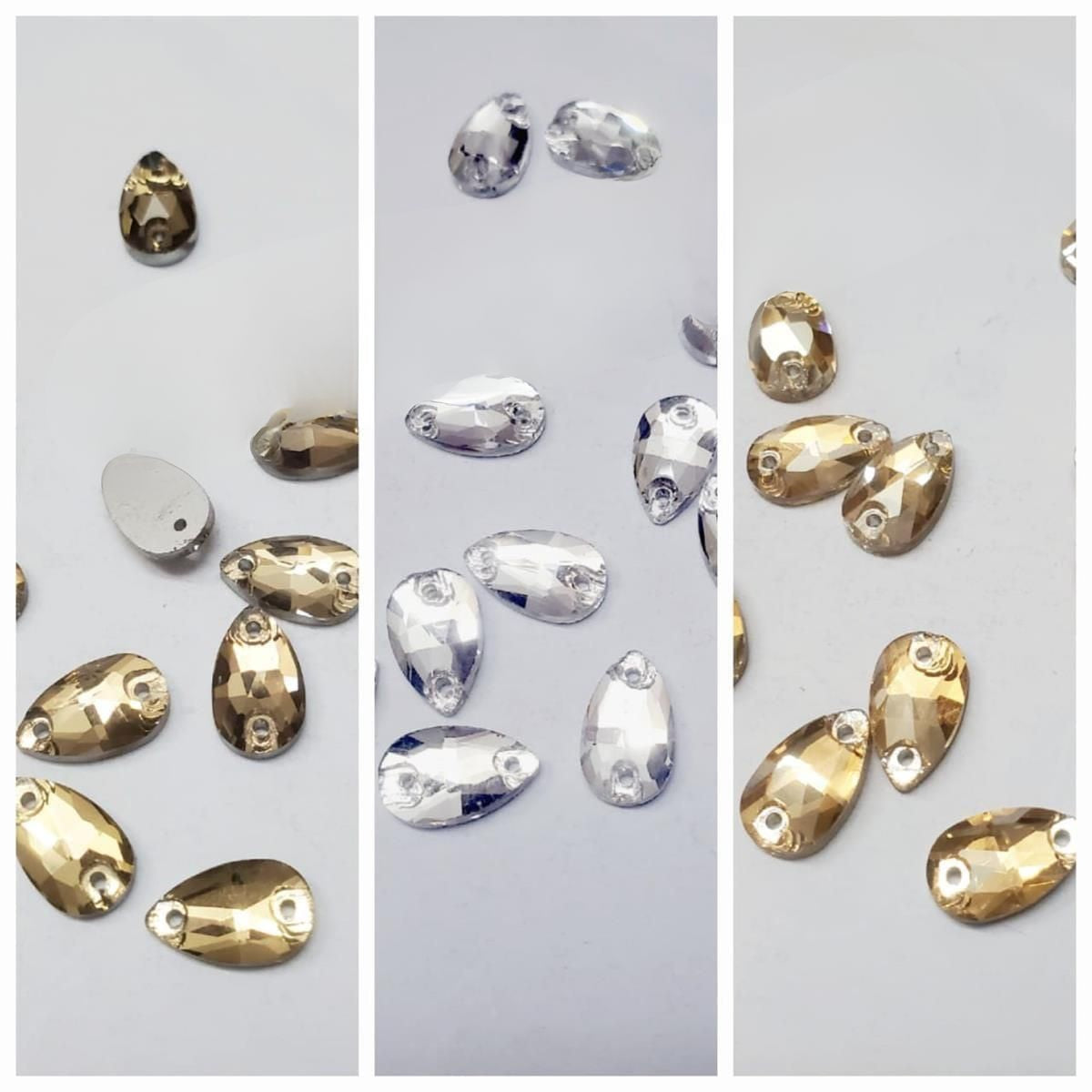 20 Pcs , Drop Crystal Beads, Crafts DIY in Silver/Gold/Smoke 12mm