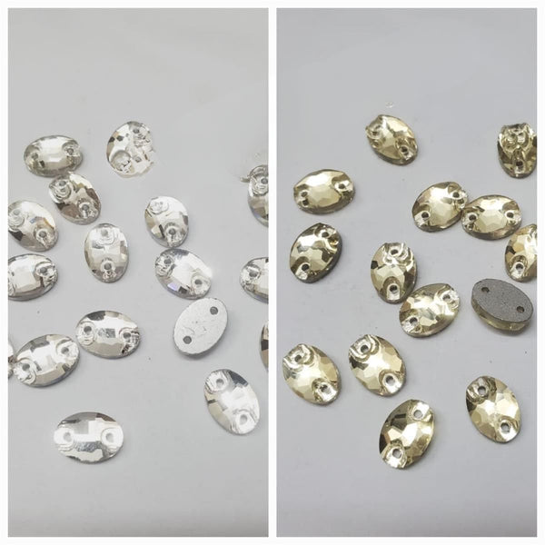 20 Pcs , Oval Crystal Beads, Crafts DIY in