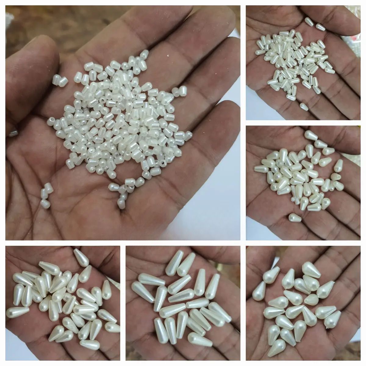 20 gm Off White Round Beads 2mm-10mm white Craft Sets DIY Findings Tear Drop