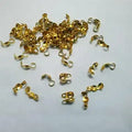 25 Pcs Calottes end crimps for 1 to 1.5mm ball chain 4 x 3.5mm gold plated Color