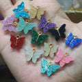 2 Pcs Cute Colorful Butterfly Charms Gold Plated Butterfly Crafts Making Accessories
