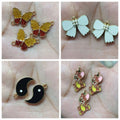 2 Pcs Cute Colorful Mixed Gold Plated Butterfly Crafts Making Accessories