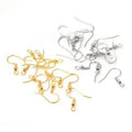 30 Pcs Gold & Silver Earrings Hooks Fittings DIY Jewelry Alloy Hook Ear wire Accessories