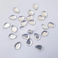 30 Pcs White Shiny Kundan Beads DIY Sewing Craft Sets (14x10 mm)