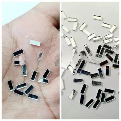 300 Pcs DIY Small Craft Mirrors, Rectangle Shape Mirror Tiny Size (7mmx3mm)