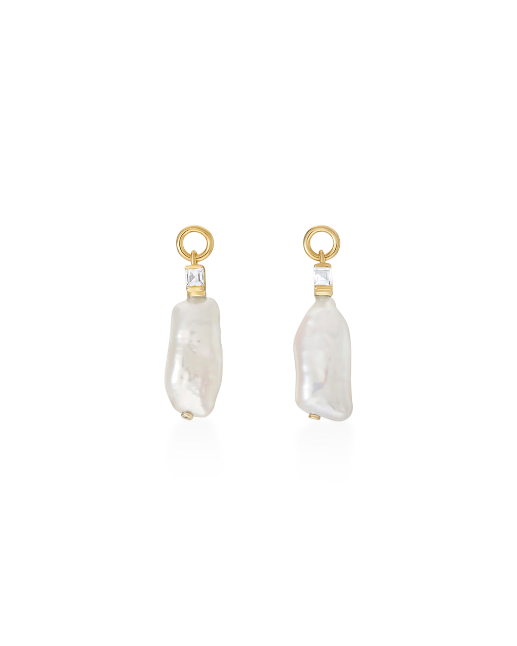 Emily Pearl and White Topaz Earrings