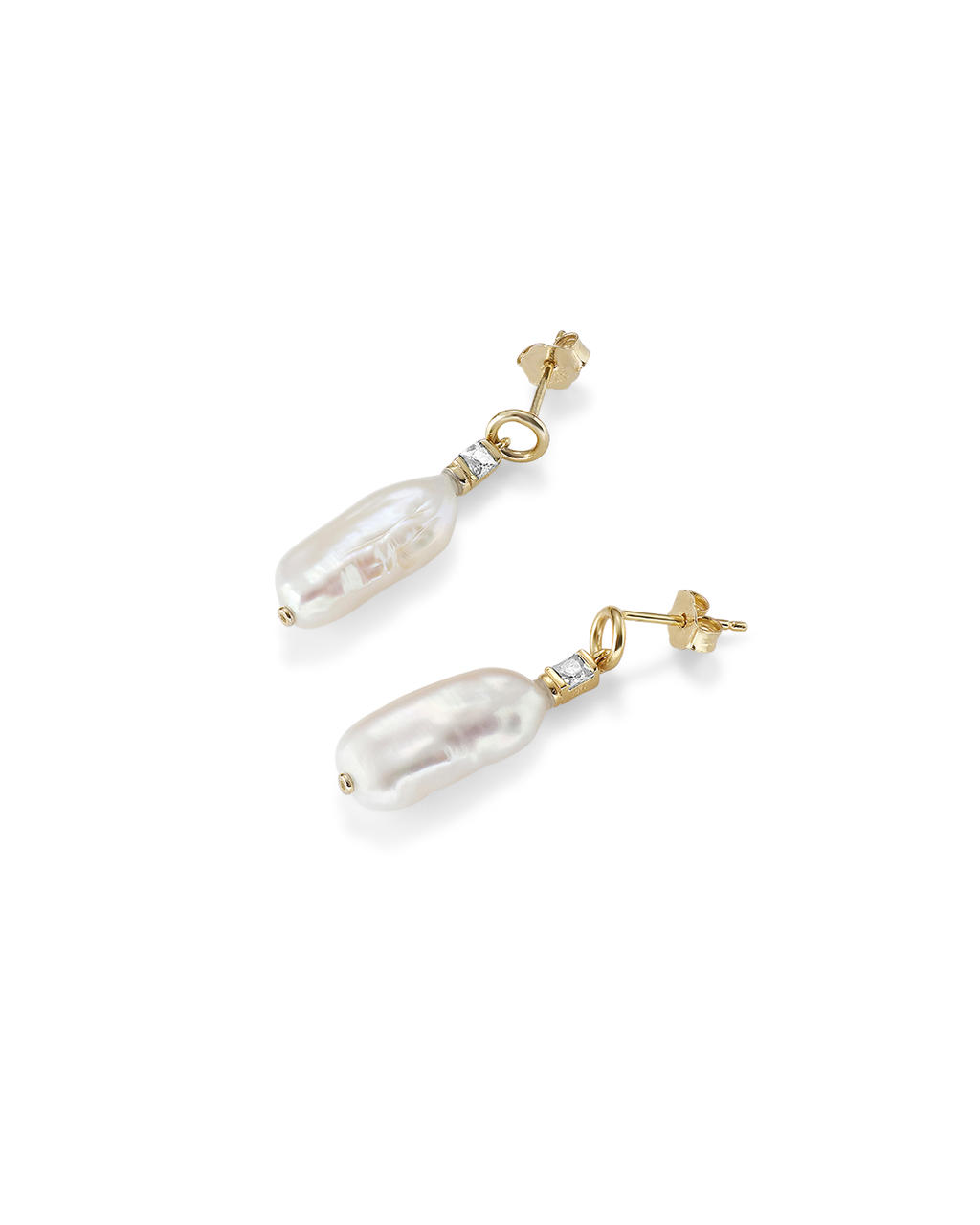 Emily Pearl and White Topaz Earrings