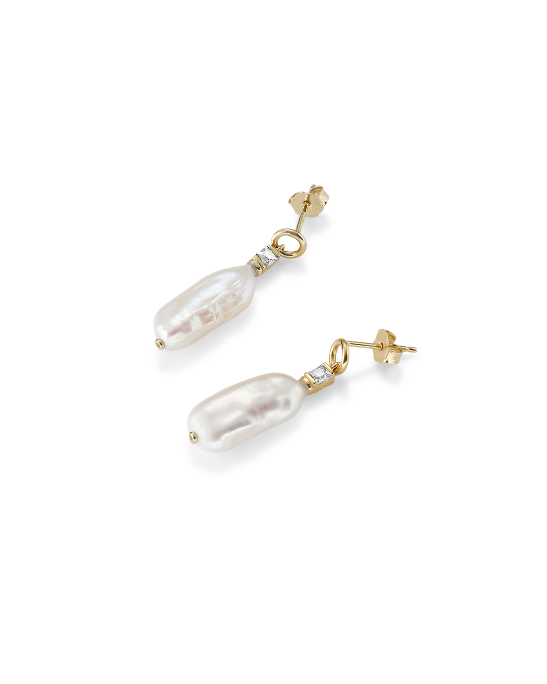 Emily Pearl and White Topaz Earrings