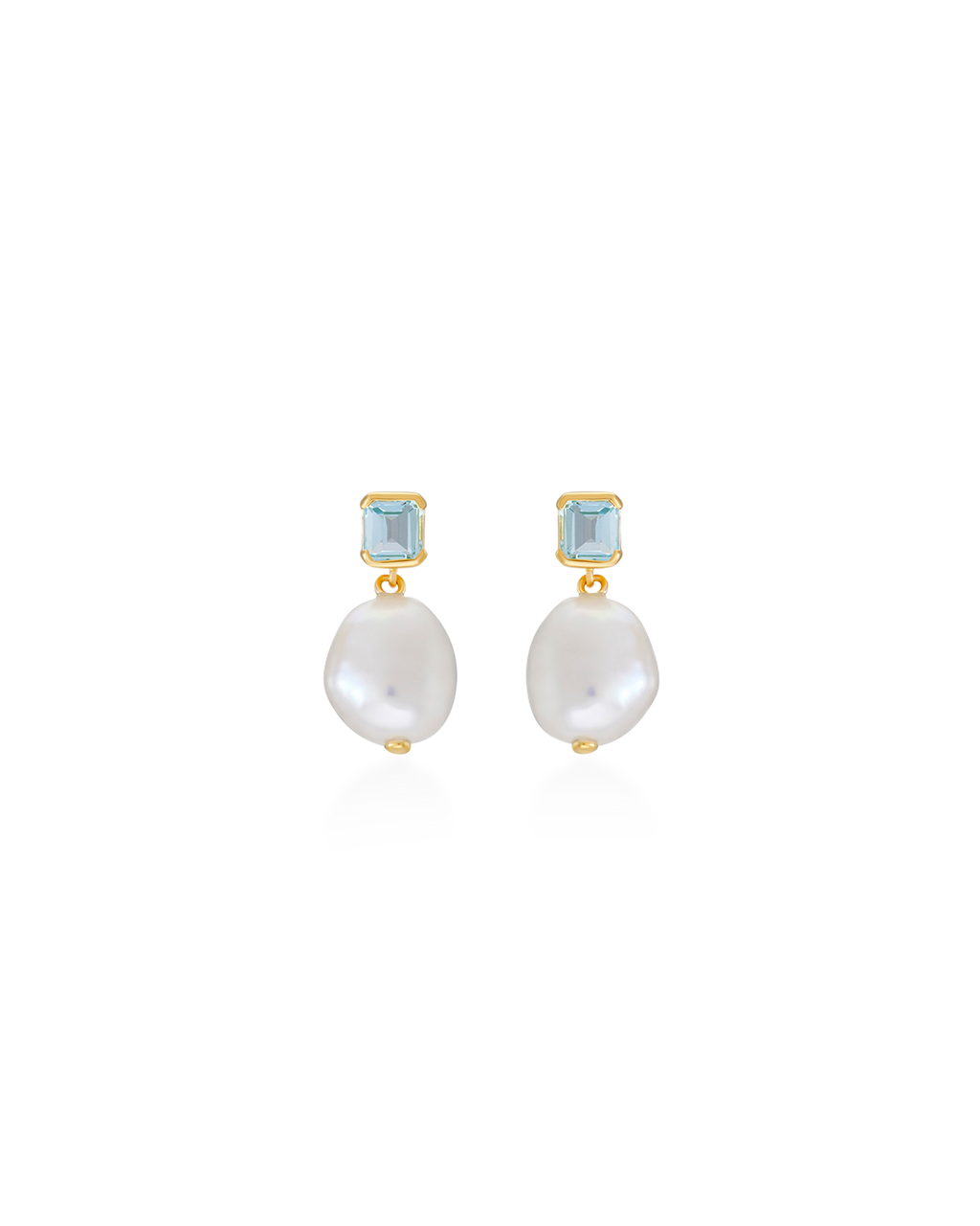 Bella Pearl and Blue Topaz Earrings