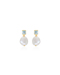 Bella Pearl and Blue Topaz Earrings