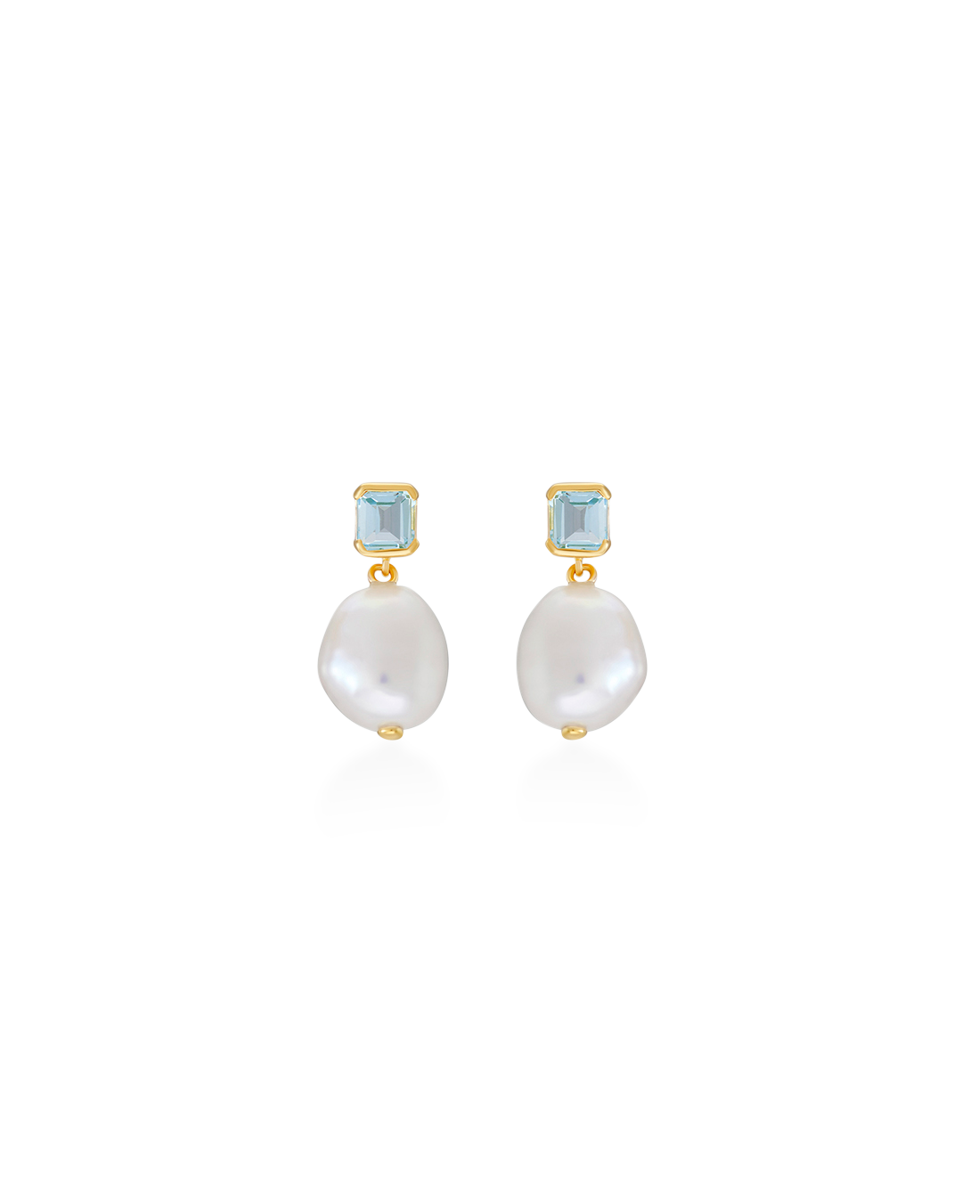Bella Pearl and Blue Topaz Earrings
