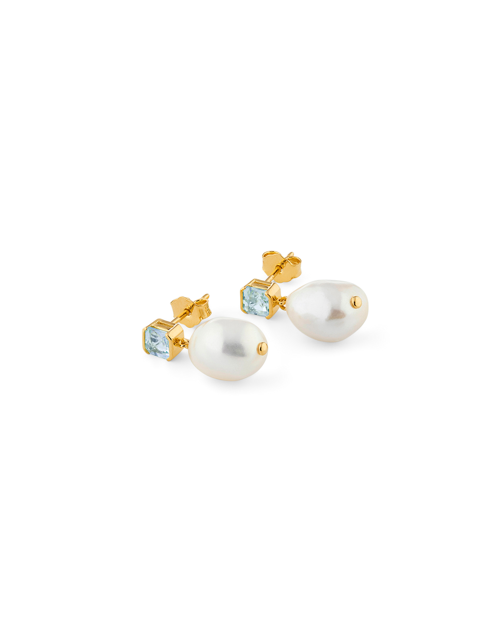 Bella Pearl and Blue Topaz Earrings