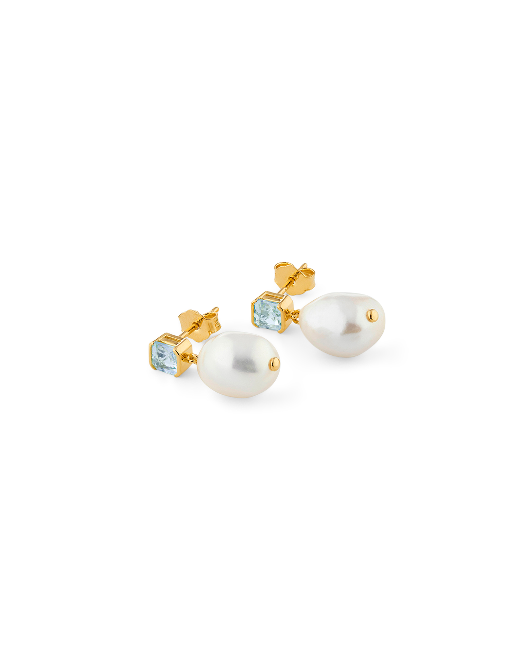 Bella Pearl and Blue Topaz Earrings