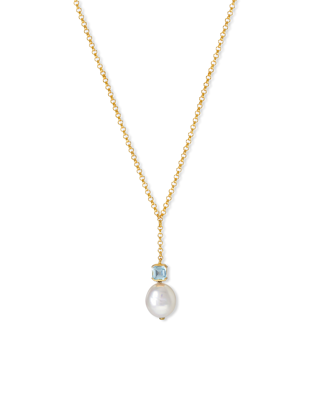 Bella Pearl and Blue Topaz Necklace