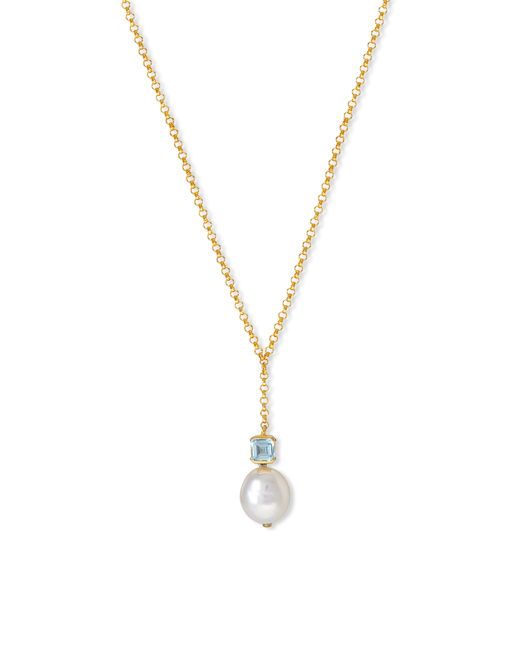 Bella Pearl and Blue Topaz Necklace