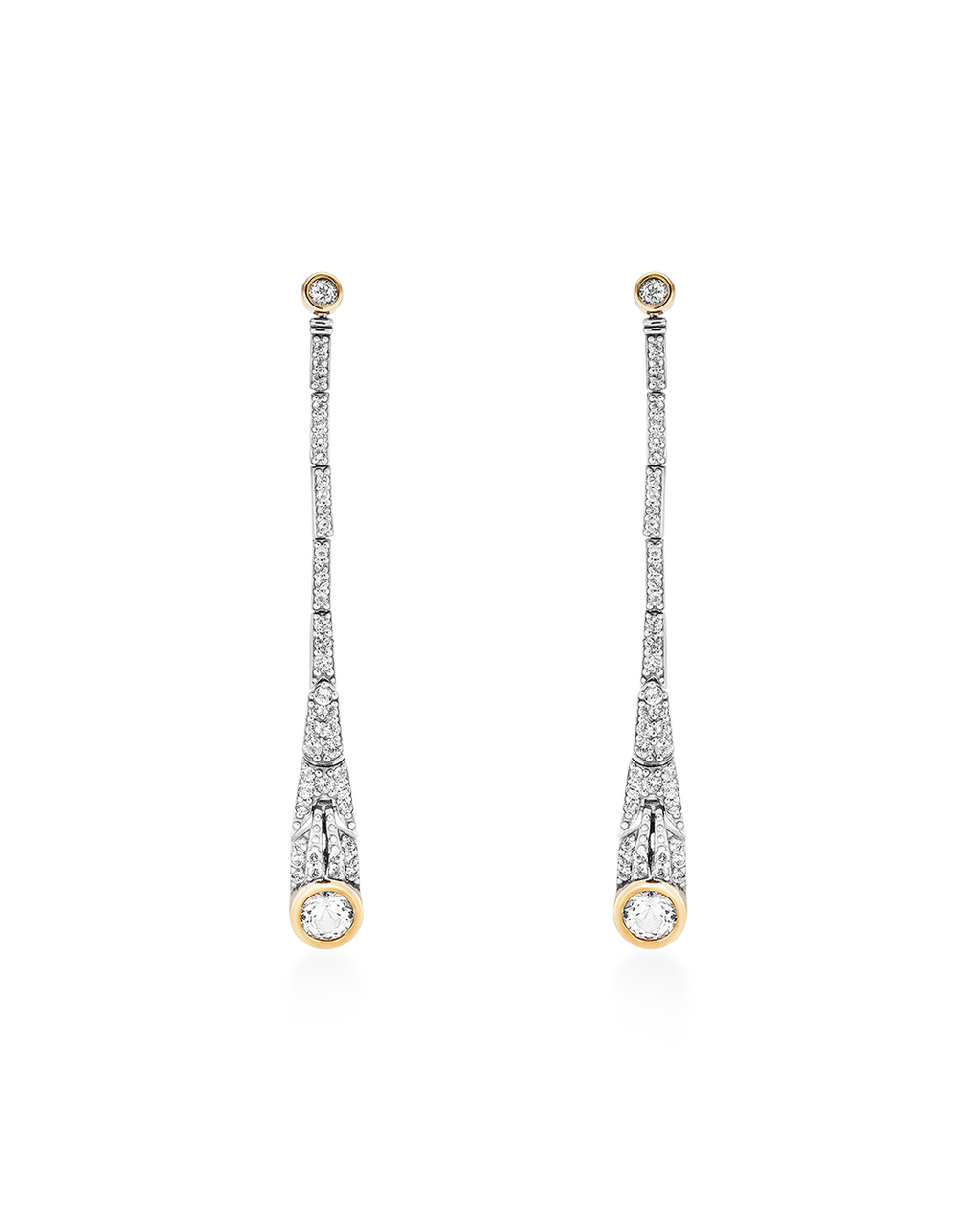 Slimline White Topaz Earrings