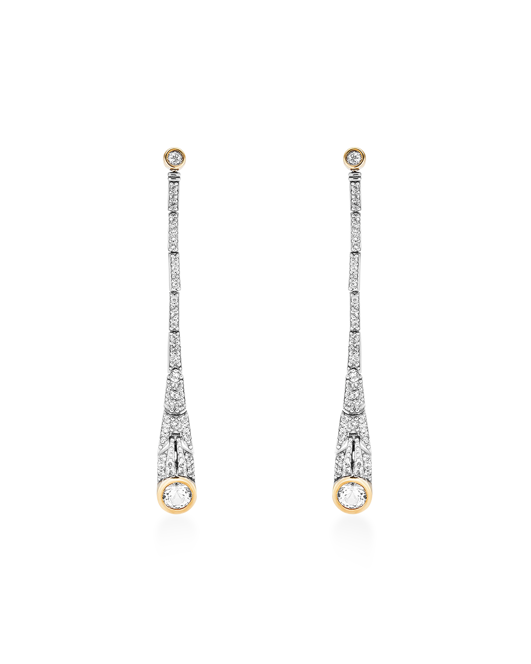 Slimline White Topaz Earrings
