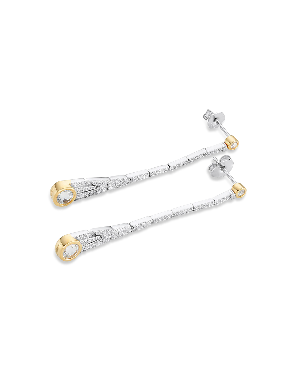 Slimline White Topaz Earrings