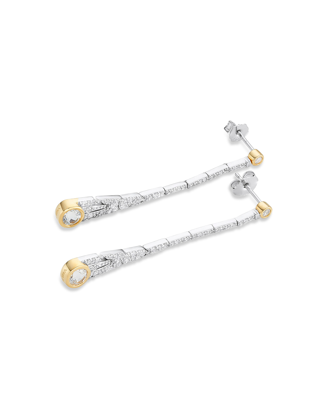 Slimline White Topaz Earrings