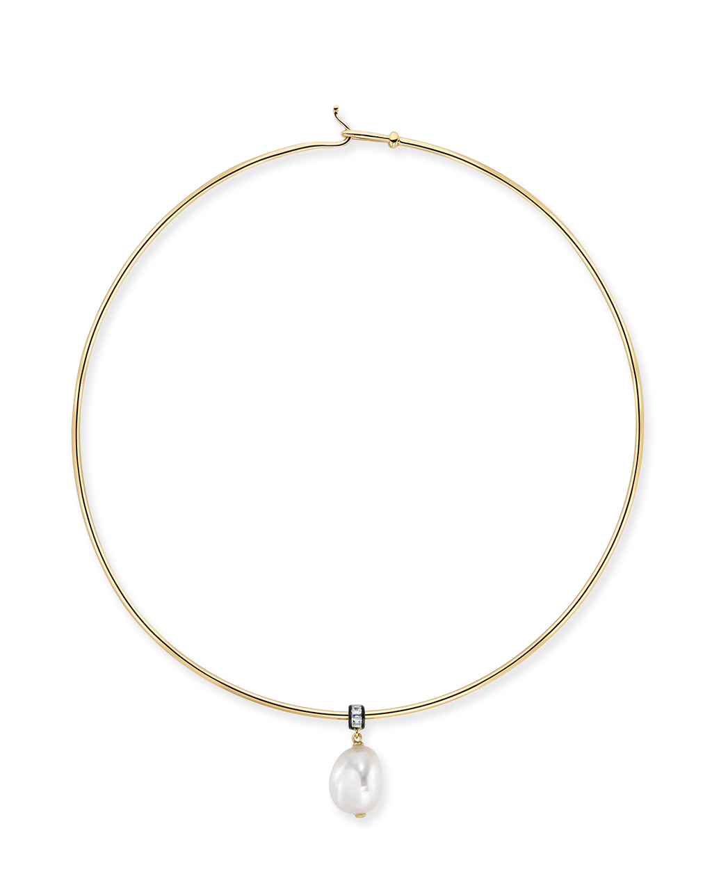 Blythe Torque Choker Necklace with Pearl