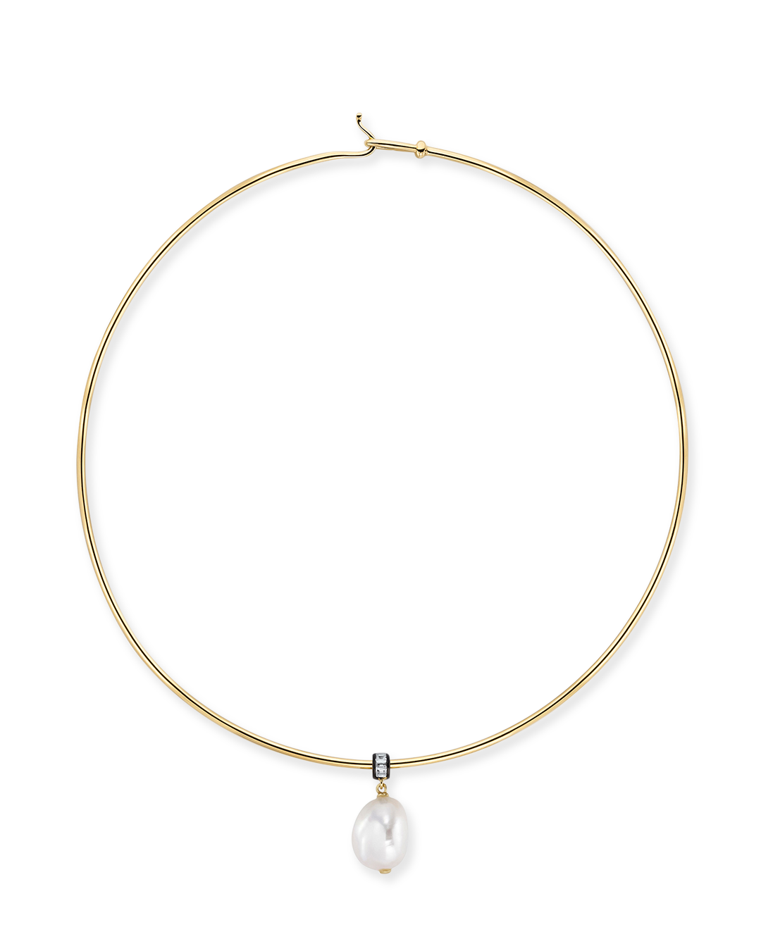 Blythe Torque Choker Necklace with Pearl